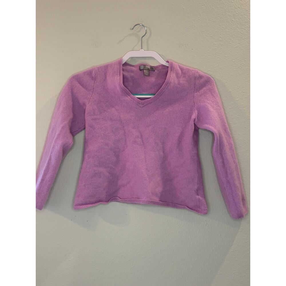 Cashmere by Charter Club 100% Cashmere Pink V-Neck Sweater Sz L